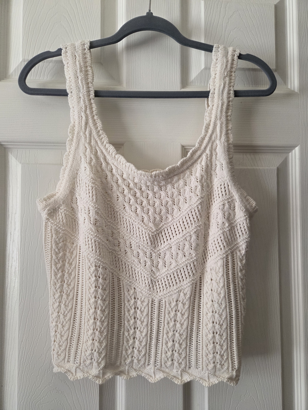 Crochet Knit Tank Top - Cream